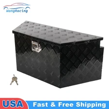 34" X 14.5" X 15" Aluminum Trailer Tongue Tool Box Lockable Truck Bed Storage