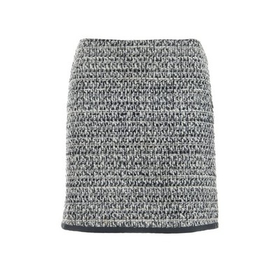 Rock Dkny - Damen Karan New York Wolle Gr. 2 - M schwarz-weiß