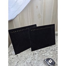 Black Velvet Necklace Earring Display Stand Jewelry Holder Cardboard Easel 2 pc