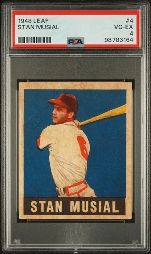 1948 Leaf #4 Stan Musial RC Rookie PSA 4 VG-EX Nice Color New Label