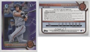 2022 Bowman Chrome Prospects Purple Refractor /250 Diego Rincones #BCP-65