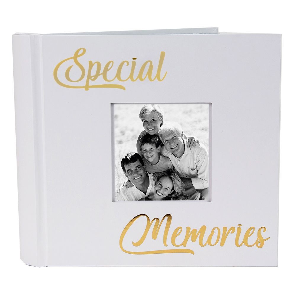Modern Special Memories Photo Album with Gold Foil Text - Holds 80 4x6 Pictur...