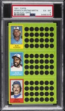 1981 TOPPS SCRATCH-OFFS BOB HORNER/ELLIS VALENTINE/JERRY MARTIN PSA 6