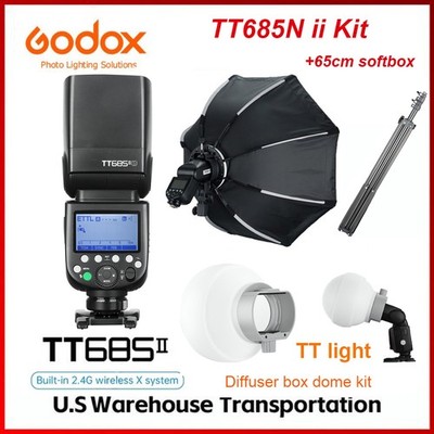 Godox TT685II-N+65cm softbox+ML-CD15 2.4G TTL 1/8000s Speedlite Flash KIT Nikon