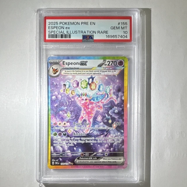 Pokémon Espeon EX Sir Prismatic Evolutions Card PSA 10 Gem Mint 155/131