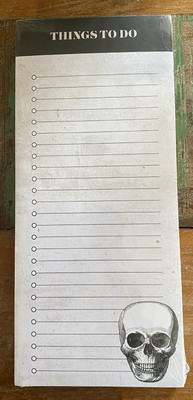NEW GARTNER STUDIOS Things To Do Magnetic List Pad w/ Skull 100 Sheets Note Pad
