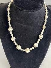 Antique Neiger Brothers Egyptian Uranium Czech Glass Bead Necklace - 16? Length