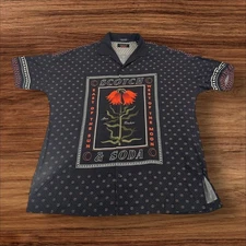 Scotch & Soda Amsterdam Couture Shirt Mens Large Flower Print Short Sleeve