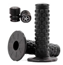 Motorcycle Grip Bike Grips 7/8" Rubber Bike Handle Grip 1 Black-black