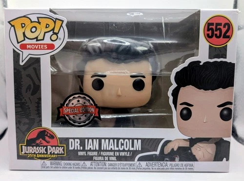 Funko Pop 552 Movies Jurassic Park-Dr. Ian Malcolm Wounded W/ Protector Vaulted