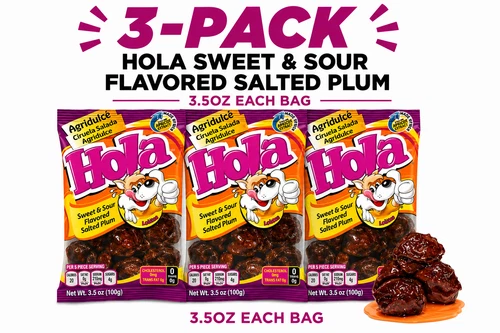 3 pack Hola Sweet & sour Flavored Salted plumSaladito Agridulce Net wt 10-oz