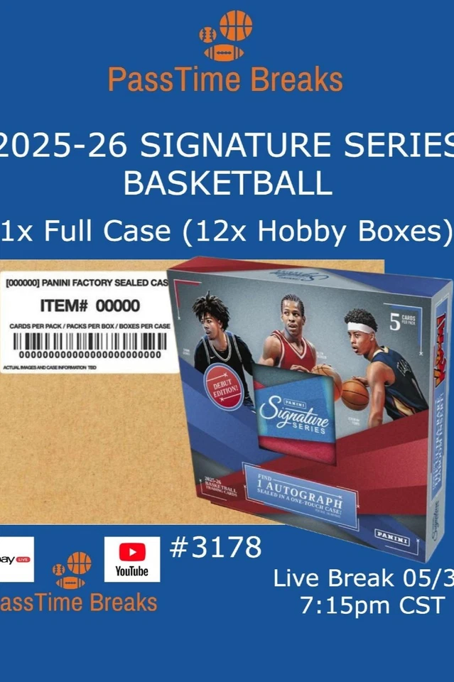 2025-26 PANINI SIGNATURE SERIES BASKETBALL 1x Case 12x Hobby Box BREAK 3178