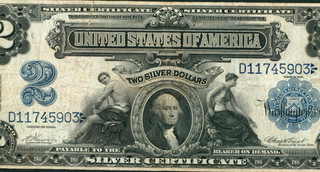 $2 1899 (( BLACK EAGLE )) Silver Certificate PAPER CURRENCY AUCTIONS (TEAR)