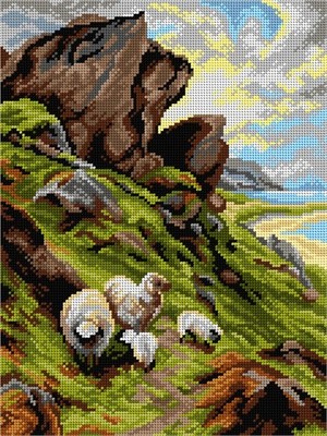 Orchidea Needlepoint canvas for halfstitch without yarn after Joseph Farquhar...