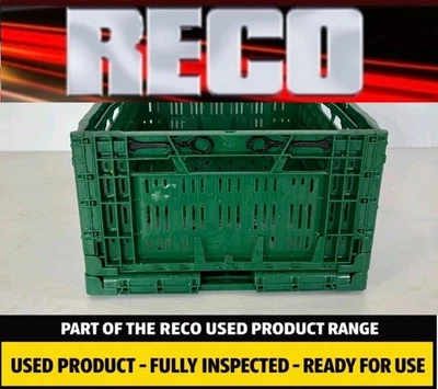 *SPECIAL OFFER* 50 X USED GREEN FOLDING STACKING CRATES 600x400x180mm STORAGE - Image 1 of 4