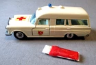 1967 MATCHBOX KING SIZE- DIECAST- MERCEDES BENZ AMBULANCE-W-STRECHER-LESNEY K-6