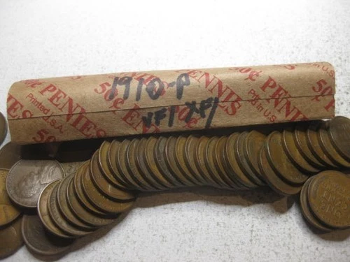 1 roll (50 coins ) 1910-P Lincoln cents VF/XF