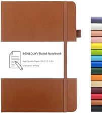 Notebook Journal, College Ruled Notebook Lined A5 160 Pages,Hard Cover Brown