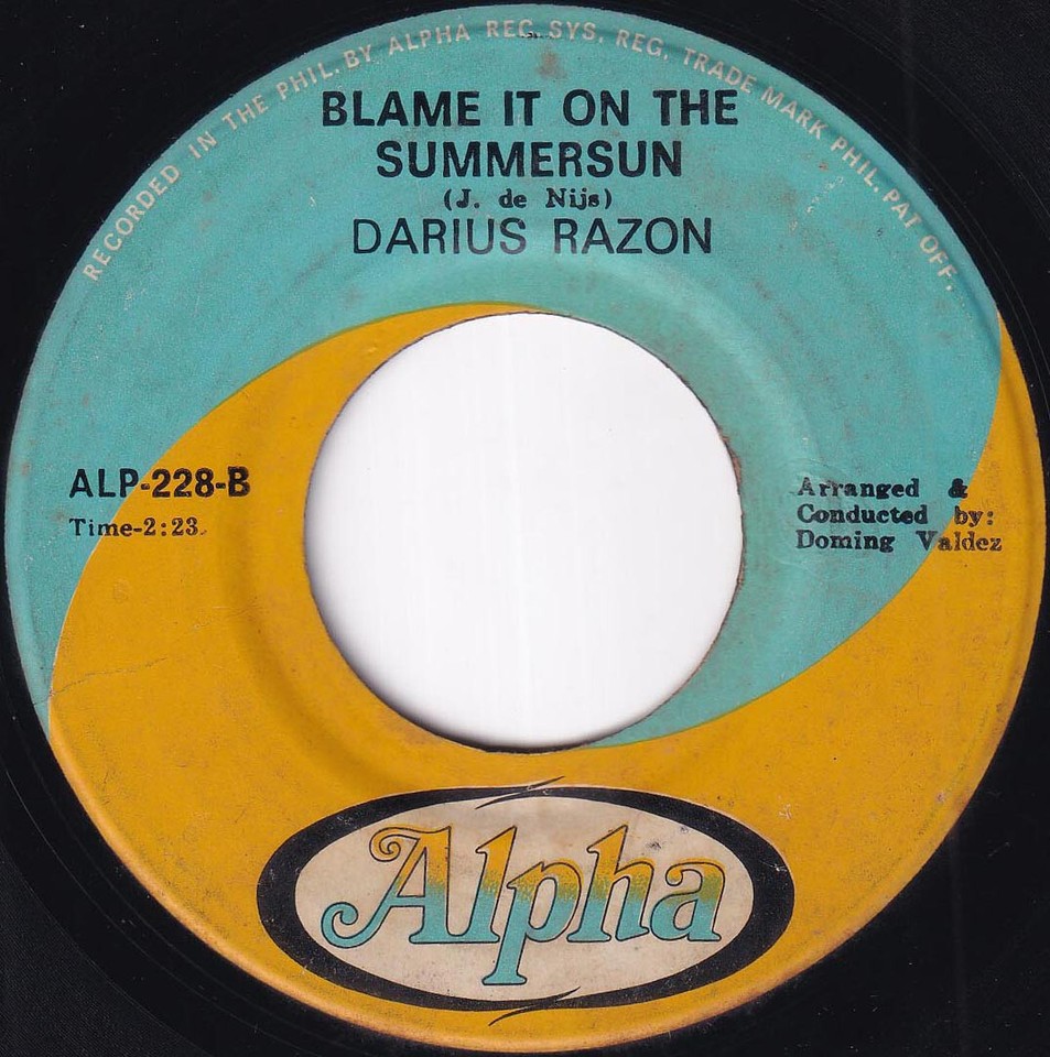 Philippines DARIUS RAZON El Condor Pasa / Blame It... 45 rpm ALPHA Record eBay