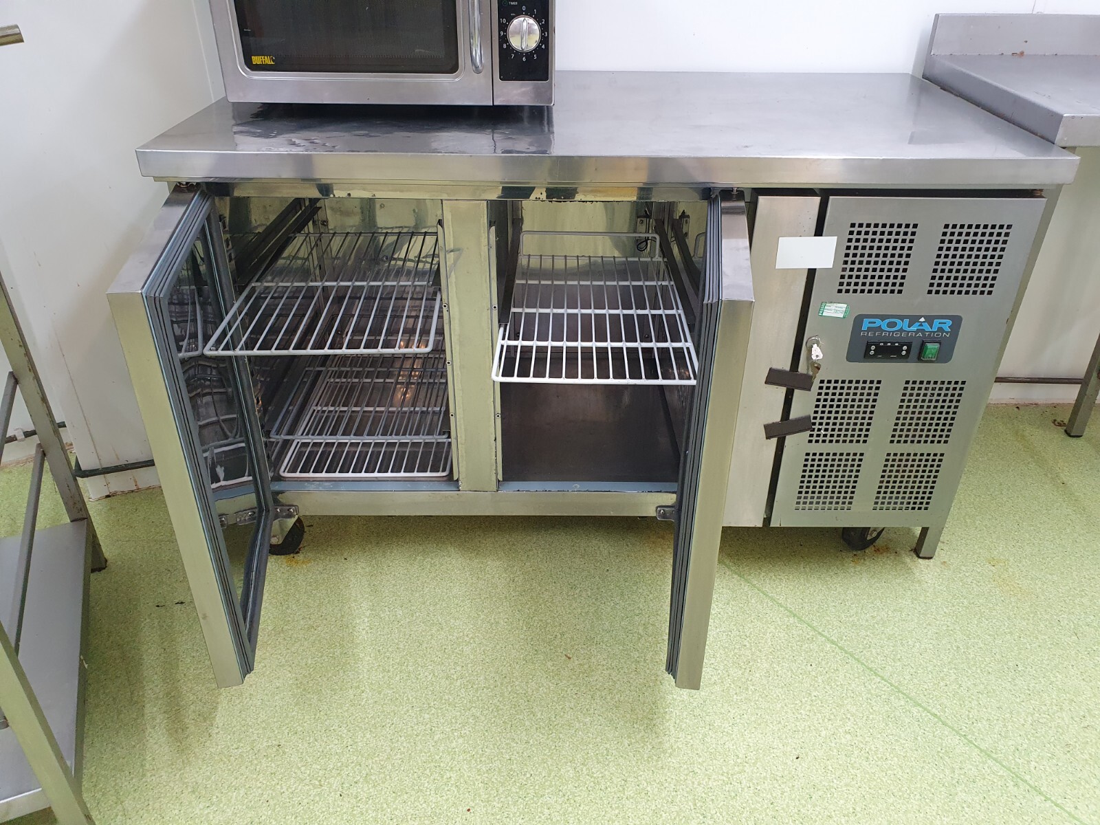 Stainless Steel Worktop Fridge /Cupboard,NEEDS REGASSING Check