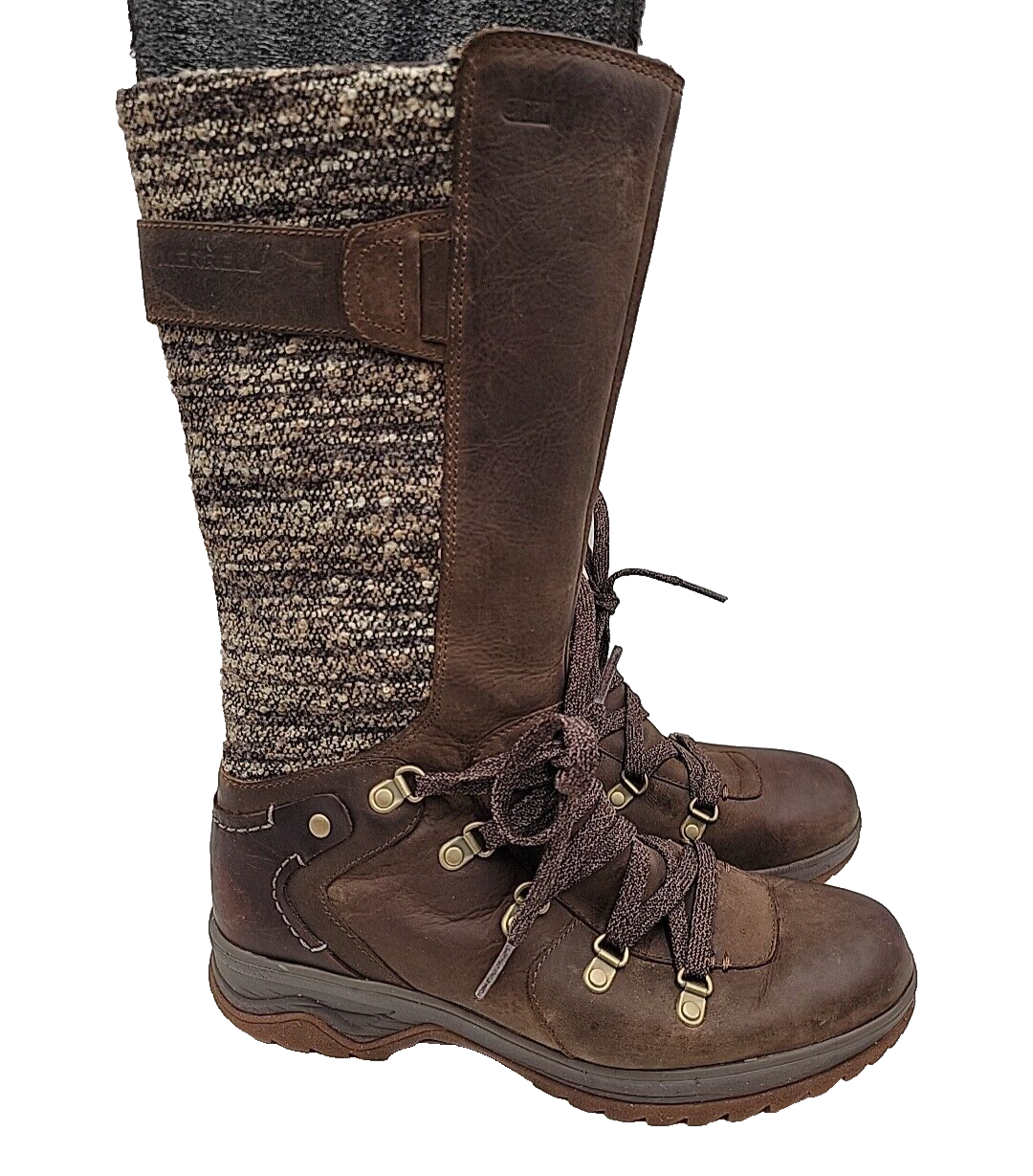 Stivali donna Merrell Dry Eventyr Peak misura 7 alti pelle marrone J42376