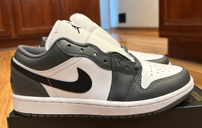 Nike Air Jordan 1 Low White Black Iron Grey 553558 152 Men's Size 7