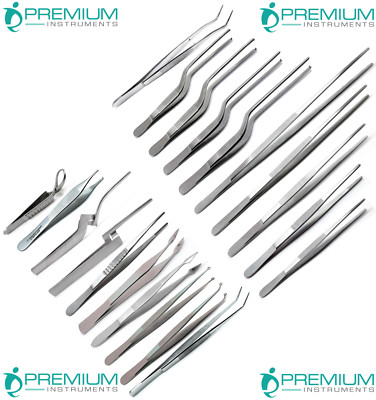 Surgical Forceps Tweezers Pliers Stainless Steel Premium Instruments Set of 20