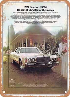 METAL SIGN - 1977 Chrysler Newport 2 Door Hardtop Vintage Ad