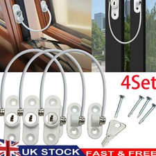 4pcs Window Open Restrictors Baby Child Security Locks UPVC Safety Window Locks 