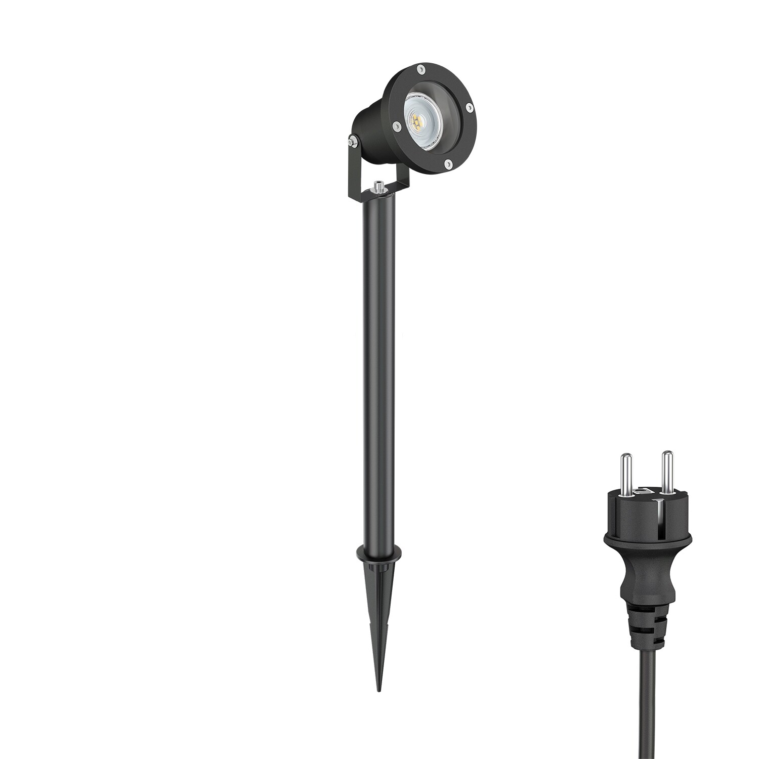 Foco de jardín con piqueta DUK para exteriores aluminio negro incl. LED GU10