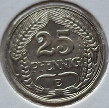 Kaiserreich: 25 Pfennig 1910 "E", J&auml;ger 18, (Alb05/13), fast Stempelglanz.