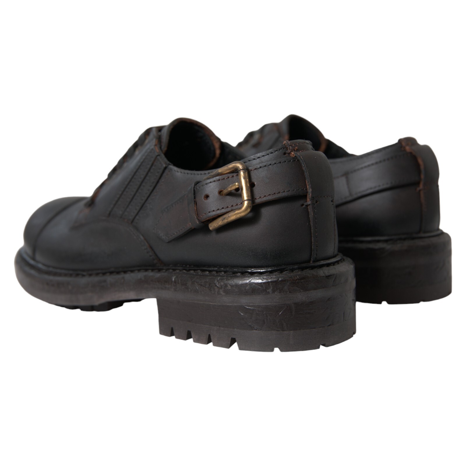 SAOLA DOLCE & GABBANA scarpe eleganti pelle marrone stringate derby EU42.5 US9.5 1350usd