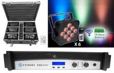 Crown CDi4000 2-Channel, 1200 Watt Power Amplifier Amp 6 Wireless DMX Par Lights