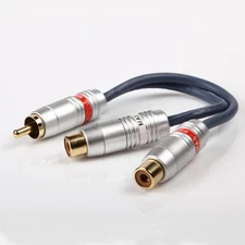 1 RCA Male To 2 Female Splitter Stereo Audio Y RCA Adapter
