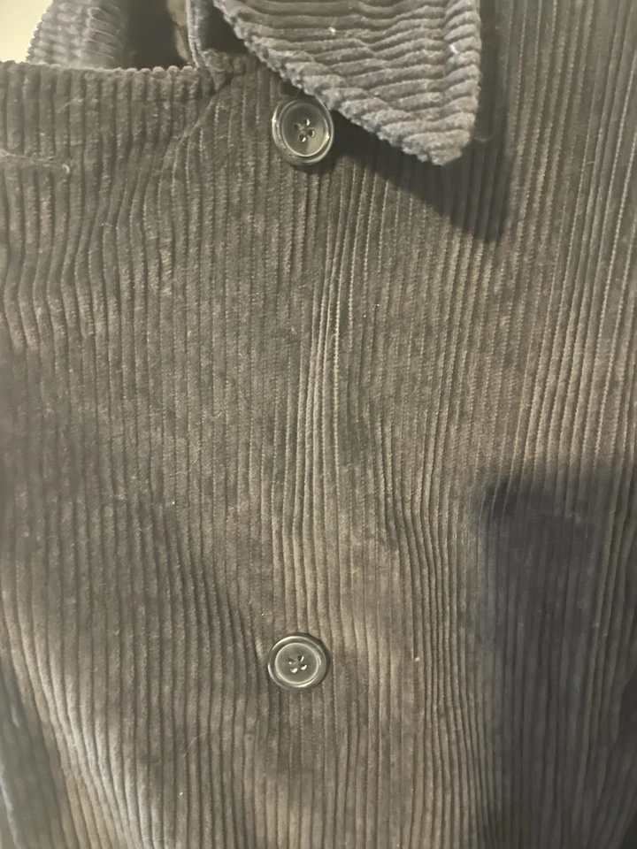 Chaquetón Gloria Vanderbilt negro forrado de pana para mujer talla grande XL botones Foto 4 de 4