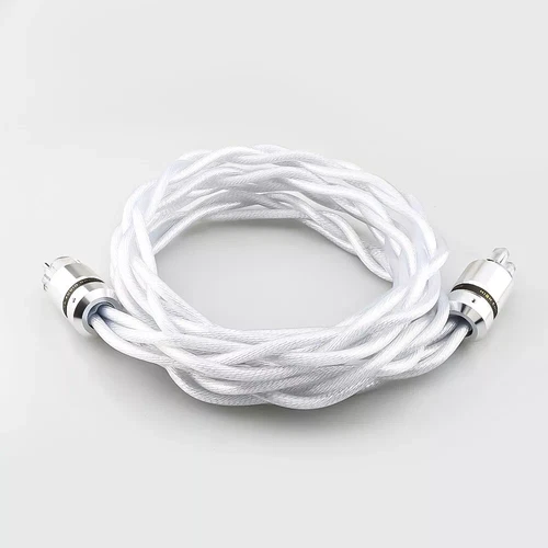 HIFI US AU EU Schuko AC Power Cable 8N Pure Copper Silver Plated OCC Supply - Picture 7 of 10