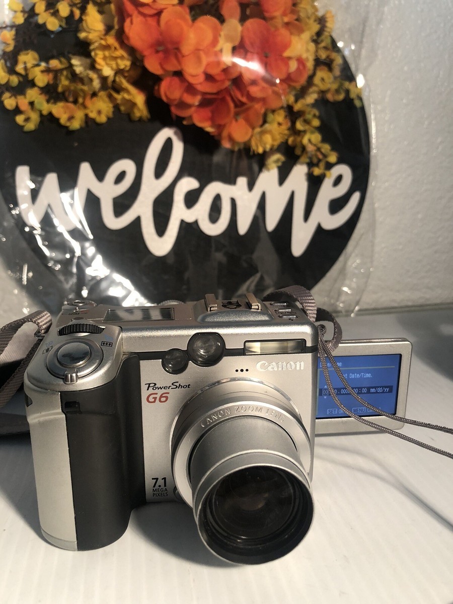 Canon PowerShot G6 7.1MP Digital Camera Silver-W/Battery,Case,512