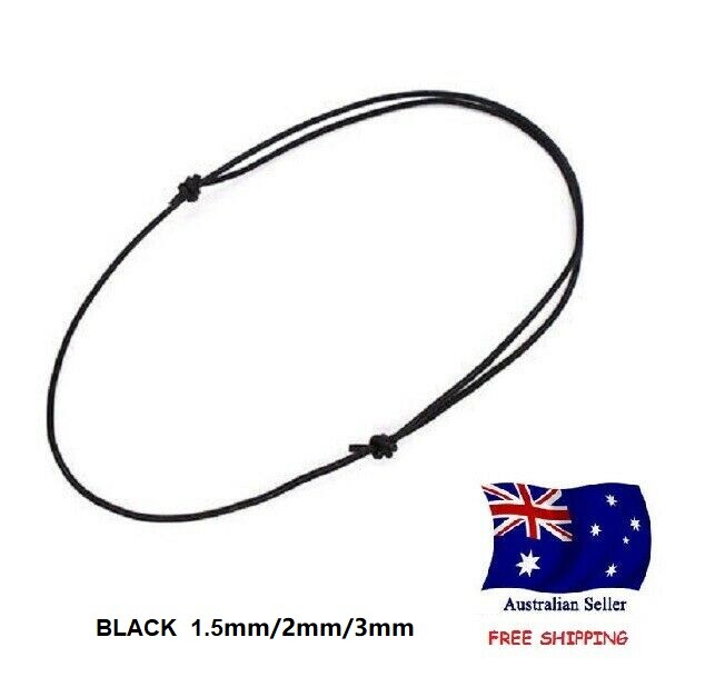 Genuine LEATHER Adjustable Choker Necklace Sliding Knot Cord