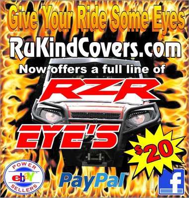  RZR 800 900 XP HULK GREEN Eyes RuKind HeadLight Covers head light RUKINDCOVERS