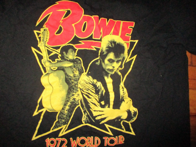 2021 Repro Black DAVID BOWIE 1972 World Tour Logo T Shirt Small