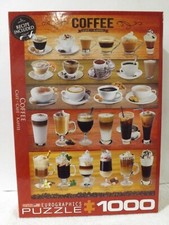 Eurographics Puzzle Coffee 1000 Pieces Used Excellent Condition includes recipes