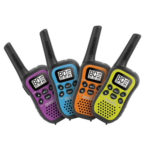 UNIDEN UH45-4 80 CHANNEL MINI COMPACT UHF HANDHELD RADIOS - QUAD COLOUR PACK - Picture 1 of 4