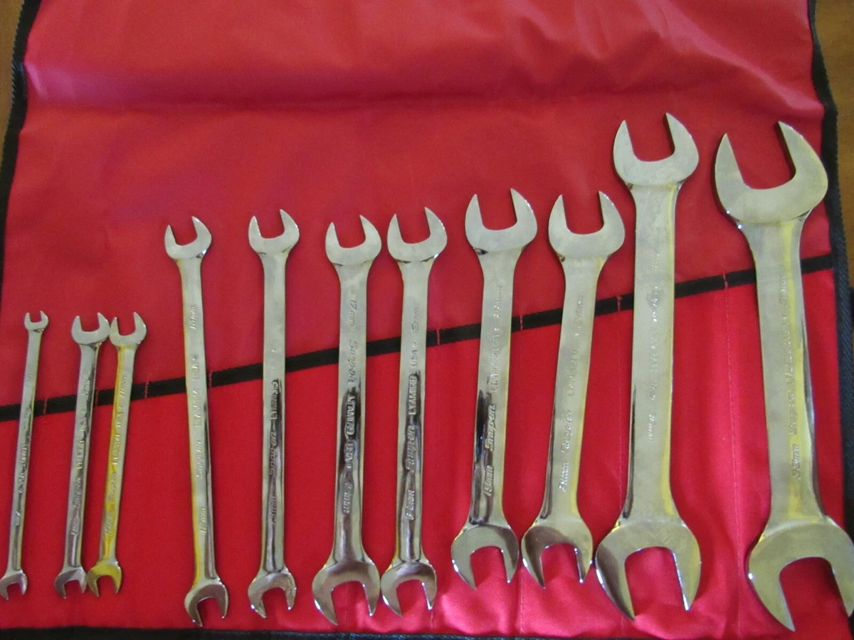 Snap On 11 pc Metric 15 Offset Low Torque Slimline Open End