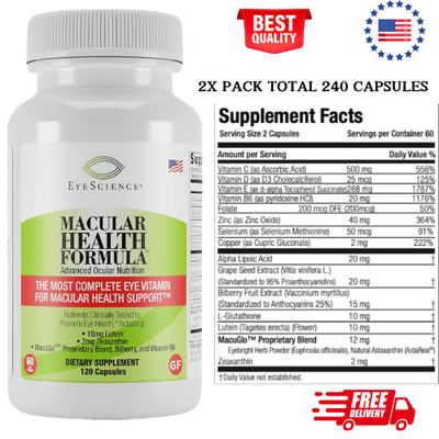 MacuHealth Plus+ DIRECT Eye Vitamin Macular Degeneration Health Supplement AMD