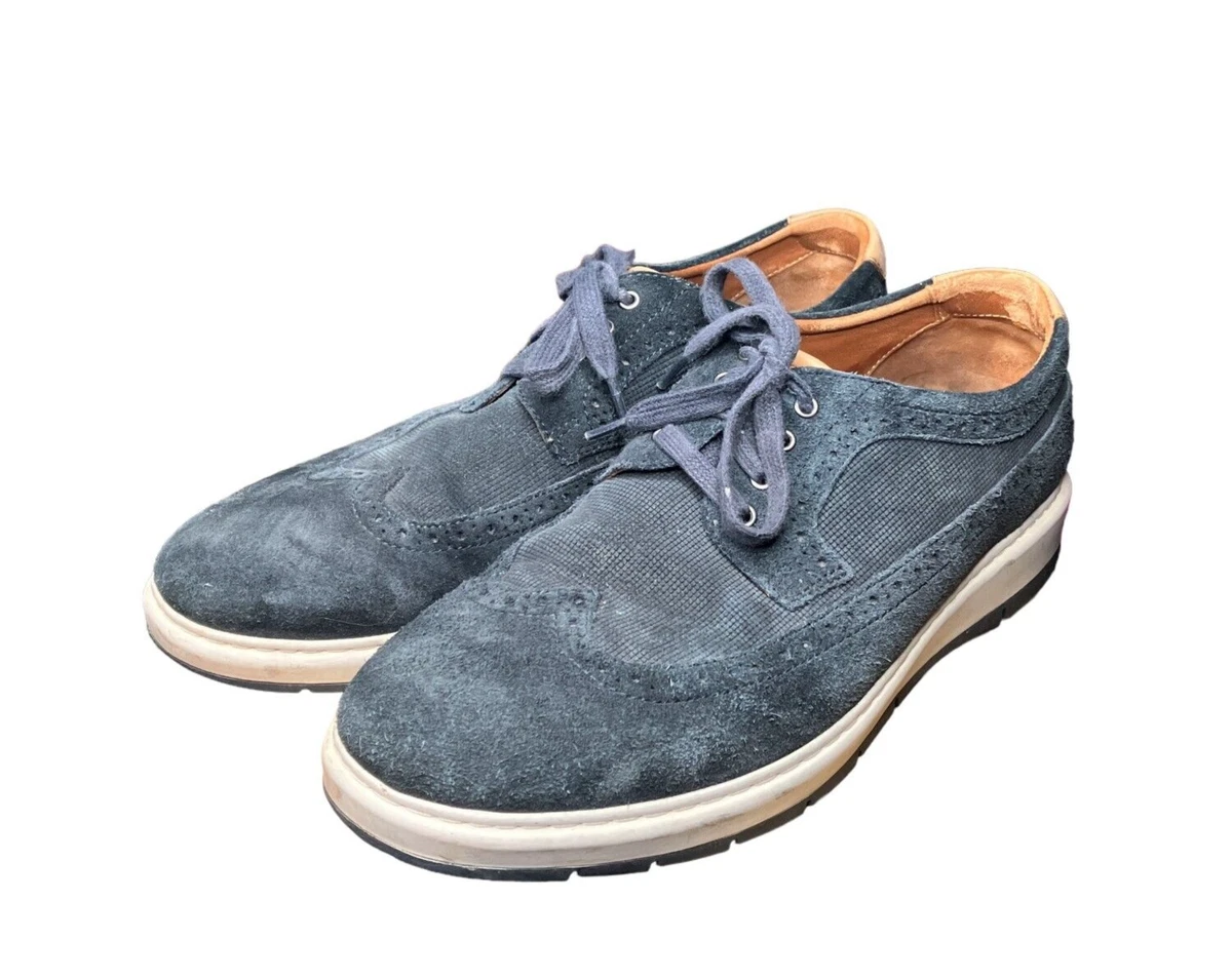 Johnston & Murphy Men’s Blue Suede Wingtip Oxfords Shoes Size 8 Elvis Preppy Johnston & Murphy Suede Blue Dress Shoes for Men for sale | eBay main image 3