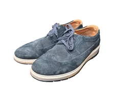 Johnston & Murphy Men's 9.5 M Elliston Wingtip Blue Suede Casual Dress Shoes