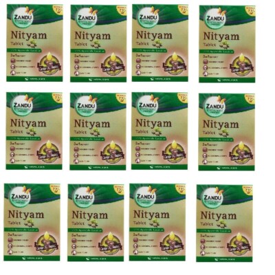 Zandu Nityam Tablets (12 Packs) 10 Tablets in each Pack - 120 Tablets