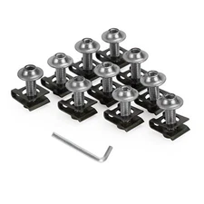 Motorcycle Aluminum Fairing Screen M6x20mm Screw Bolts Clips for Silver QTY 10