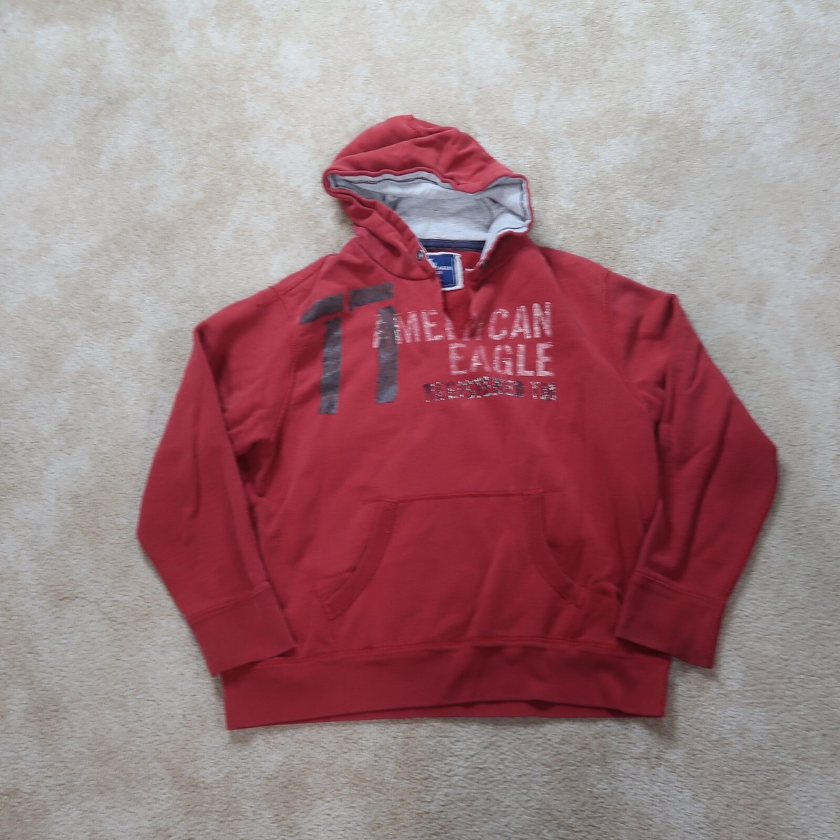 American Eagle Hoodie Men's XL Red Hooded Sweatshirt Logo | eBay
