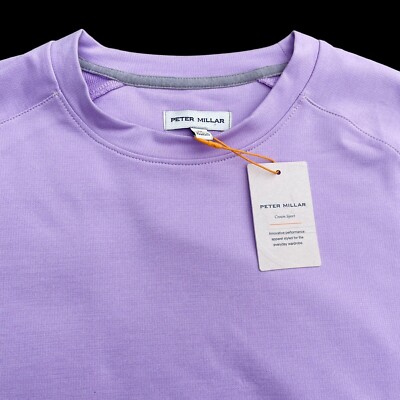 Peter Millar Crown Sport Performance Crewneck Pullover Sweater Lavender XL $135